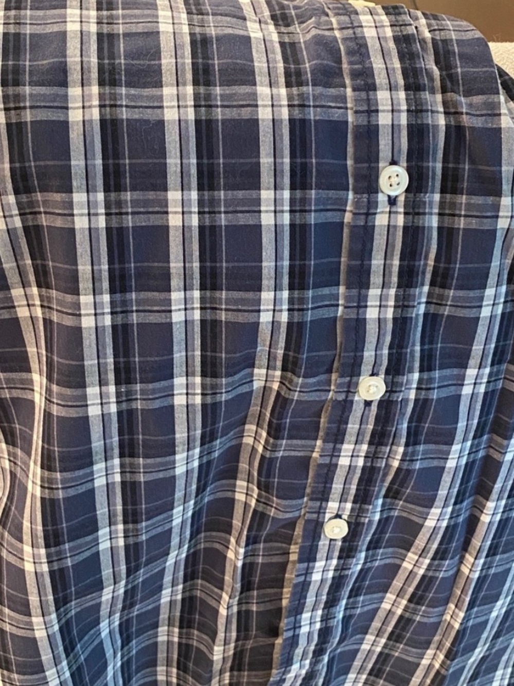 Faded Glory Blue Plaid Button Down Shirt Men’s Size L Rugged Casual - Picture 5 of 10